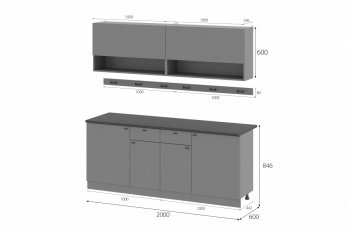 Кухонный гарнитур Энни 2000 мм (МИ) в Сысерти - sysert.mebel-e96.ru