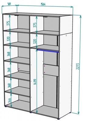 Шкаф 1564 мм Erik H318 + Антресоль HA4 (Графит) в Сысерти - sysert.mebel-e96.ru