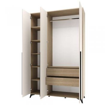 Шкаф 1360 3С2Я с ящиками Ева Сатин (Памир) в Сысерти - sysert.mebel-e96.ru