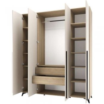 Шкаф 1800 4С2Я с ящиками Ева Сатин (Памир) в Сысерти - sysert.mebel-e96.ru