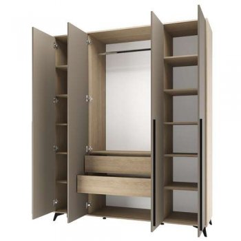 Шкаф 1800 4С2Я с ящиками Ева Глиняный (Памир) в Сысерти - sysert.mebel-e96.ru