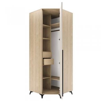Шкаф угловой 840 1С2Я с ящиками Ева Сатин (Памир) в Сысерти - sysert.mebel-e96.ru