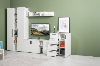 Стенка Эйр комп 1, белый (Моби) в Сысерти - sysert.mebel-e96.ru