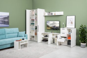 Стенка Эйр комп 1, белый (Моби) в Сысерти - sysert.mebel-e96.ru