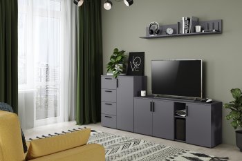 Стенка Эйр комп.1, графит (Моби) в Сысерти - sysert.mebel-e96.ru