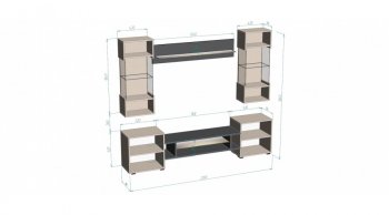Стенка Фэнтези графит/кашемир (Лин) в Сысерти - sysert.mebel-e96.ru
