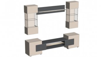 Стенка Фэнтези графит/кашемир (Лин) в Сысерти - sysert.mebel-e96.ru