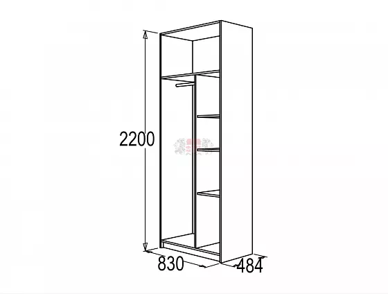 Шкаф 800 мм для одежды и белья Флагман-4 в Сысерти - sysert.mebel-e96.ru