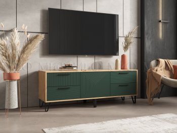 Тумба ТВ Флэш крафт/грин (Миф) в Сысерти - sysert.mebel-e96.ru