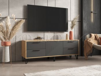 Тумба ТВ Флэш крафт/графит (Миф) в Сысерти - sysert.mebel-e96.ru