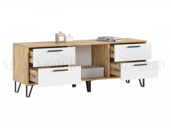 Тумба ТВ Флэш крафт/белый (Миф) в Сысерти - sysert.mebel-e96.ru