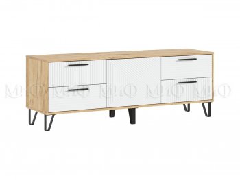 Тумба ТВ Флэш крафт/белый (Миф) в Сысерти - sysert.mebel-e96.ru