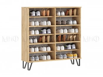 Обувница Флэш крафт/белый (Миф) в Сысерти - sysert.mebel-e96.ru