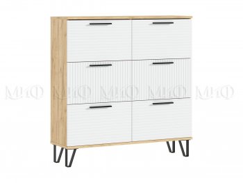 Обувница Флэш крафт/белый (Миф) в Сысерти - sysert.mebel-e96.ru