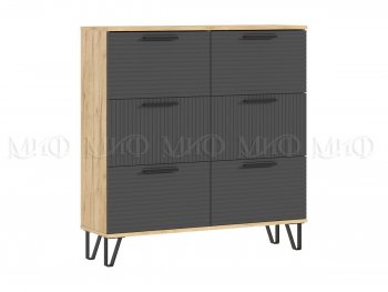 Обувница Флэш крафт/графит (Миф) в Сысерти - sysert.mebel-e96.ru