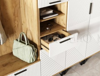 Прихожая Флэш модульная, крафт/белый (Миф) в Сысерти - sysert.mebel-e96.ru