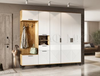 Прихожая Флэш модульная, крафт/белый (Миф) в Сысерти - sysert.mebel-e96.ru