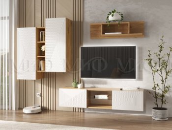 Стенка Флэш крафт/белый (Миф) в Сысерти - sysert.mebel-e96.ru