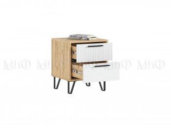 Тумба прикроватная Флэш крафт/белый, 2 шт (Миф) в Сысерти - sysert.mebel-e96.ru