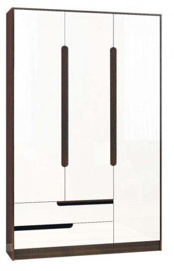 Шкаф 1200 мм 3-х створчатый Гавана белый (Текс) в Сысерти - sysert.mebel-e96.ru