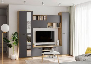 Стенка Герда крафт/графит (ИЦ) в Сысерти - sysert.mebel-e96.ru