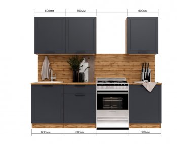 КУхонный гарнитур Глетчер 1800 мм маренго (Сурская) в Сысерти - sysert.mebel-e96.ru