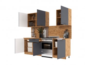 КУхонный гарнитур Глетчер 1800 мм маренго (Сурская) в Сысерти - sysert.mebel-e96.ru