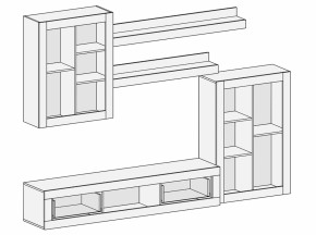 Гостиная Детройт 2 (Дуб сонома/Белый бриллиант) в Сысерти - sysert.mebel-e96.ru