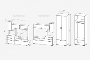 Стенка Дуся+шкаф дуб бунратти/цемент (ДСВ) в Сысерти - sysert.mebel-e96.ru