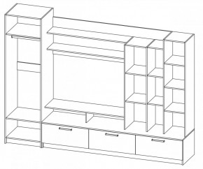 Гостиная Ева (ЯШ светлый/МДФ белый глянец) в Сысерти - sysert.mebel-e96.ru