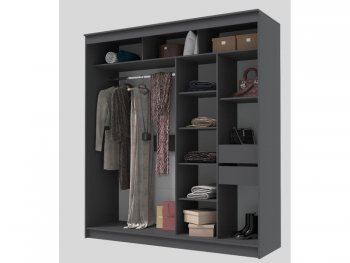 Шкаф-купе 2000 мм Гранд-1 ЛДСП, графит (Эра) в Сысерти - sysert.mebel-e96.ru