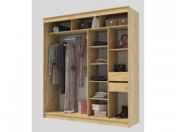 Шкаф-купе 2000 мм Гранд-1 ЛДСП/Зеркало, дуб вотан (Эра) в Сысерти - sysert.mebel-e96.ru