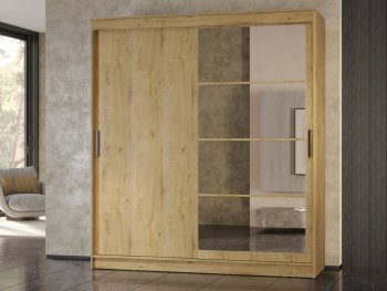 Шкаф-купе 2000 мм Гранд-1 ЛДСП/Зеркало, дуб вотан (Эра) в Сысерти - sysert.mebel-e96.ru