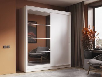 Шкаф-купе 2000 мм Гранд-1 ЛДСП/Зеркало, Белый (Эра) в Сысерти - sysert.mebel-e96.ru