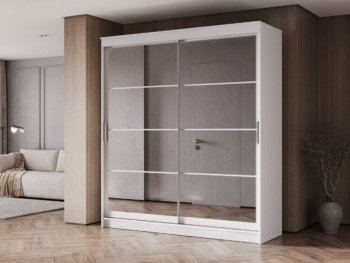 Шкаф-купе 2000 мм Гранд-1 зеркало/зеркало, белый (Эра) в Сысерти - sysert.mebel-e96.ru