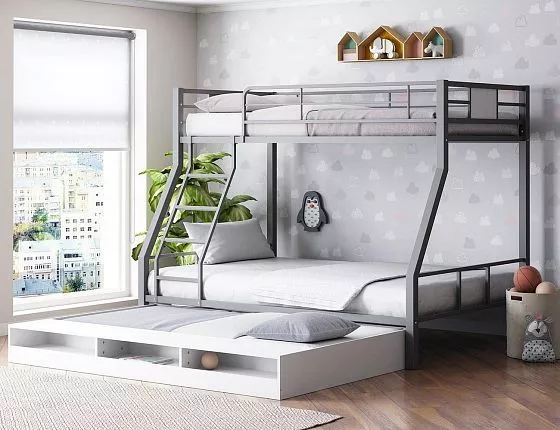 Кровать двухъярусная Гранада-1КВ с выкатной кроватью в Сысерти - sysert.mebel-e96.ru