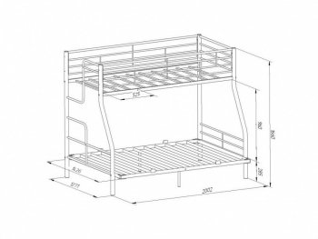 Кровать двухъярусная Гранада-3 140 Серый в Сысерти - sysert.mebel-e96.ru