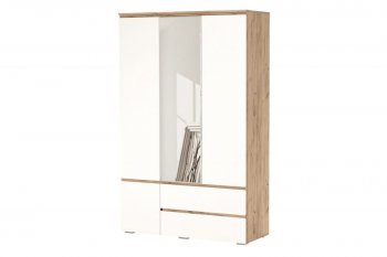Шкаф 1300 мм 4С2Я с 1 зерк. Гретта крафт золотой (Памир) в Сысерти - sysert.mebel-e96.ru