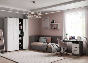 Набор детской мебели Грей модульный (МЛК) в Сысерти - sysert.mebel-e96.ru