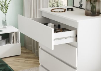 Комод Хелен КМ 02 802 4 ящика белый (СтендМ) в Сысерти - sysert.mebel-e96.ru