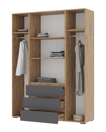 Шкаф 1600 мм Хелен ШК-05 графит (СтендМ) в Сысерти - sysert.mebel-e96.ru