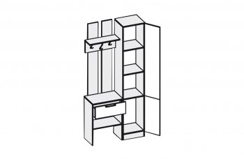 Прихожая Иннэс-3 бетон светлый/белый глянец (Диал) в Сысерти - sysert.mebel-e96.ru