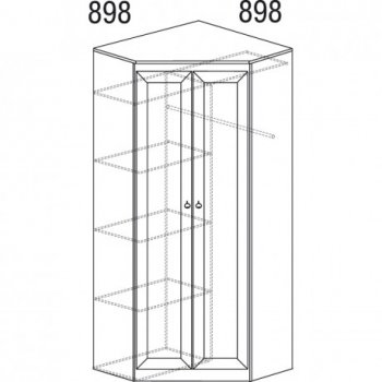 Шкаф угловой Инна 606 денвер темный (Яна) в Сысерти - sysert.mebel-e96.ru