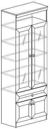 Шкаф для книг Инна 611 (Яна) в Сысерти - sysert.mebel-e96.ru