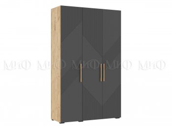 Шкаф 1350 мм Ирис с антресолью, крафт/графит (Миф) в Сысерти - sysert.mebel-e96.ru