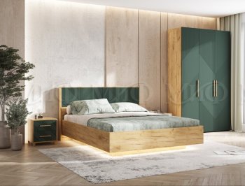 Кровать парящая Ирис крафт/грин (Миф) в Сысерти - sysert.mebel-e96.ru