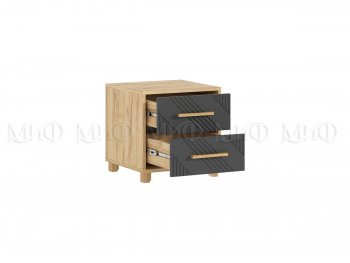 Тумба прикроватная Ирис крафт/графит, 2 шт (Миф) в Сысерти - sysert.mebel-e96.ru