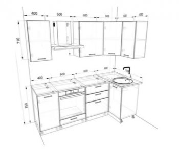 Угловой кухонный гарнитур Изумруд 2200*1000 мм в Сысерти - sysert.mebel-e96.ru