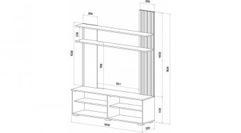 Стенка Каролина Дуб Вотан/Графит (Лин) в Сысерти - sysert.mebel-e96.ru