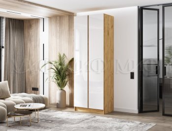 Шкаф 800 мм 2-х ств. Келвин крафт золотой/белый (Миф) в Сысерти - sysert.mebel-e96.ru